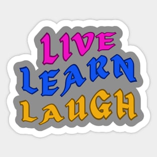 Live Learn Laugh Positive Thinking Growth Mindset Sticker